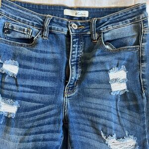 Kancan Women's Distressed Blue Jeans